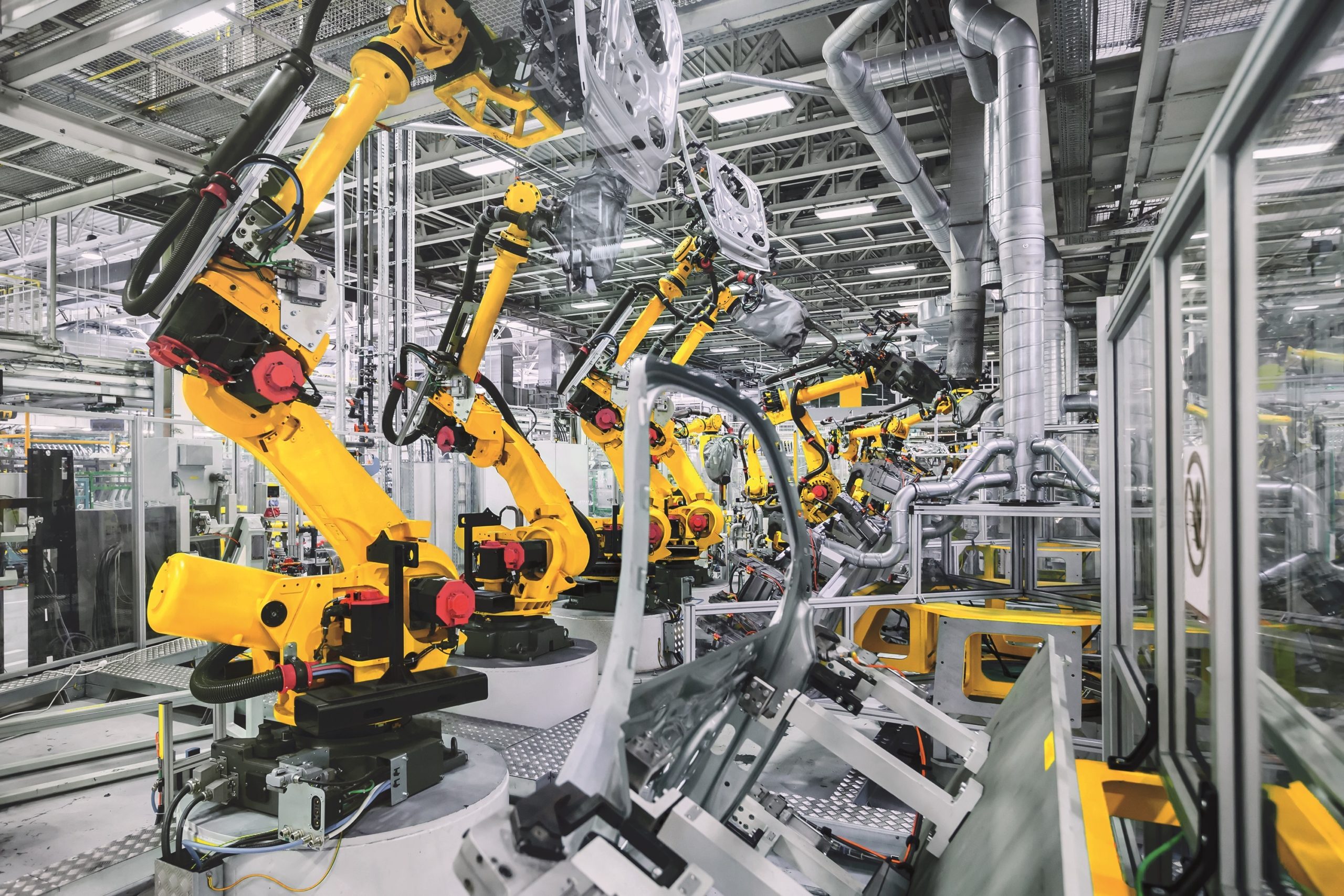 robots in a car plant